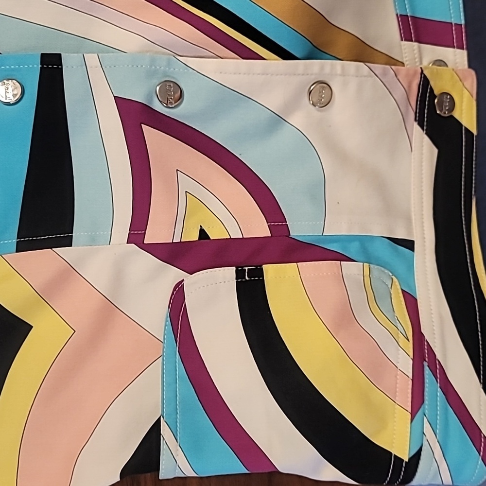 Vintage Emilio Pucci Printed Cotton Jacket Women's 6 - Picture 8 of 10